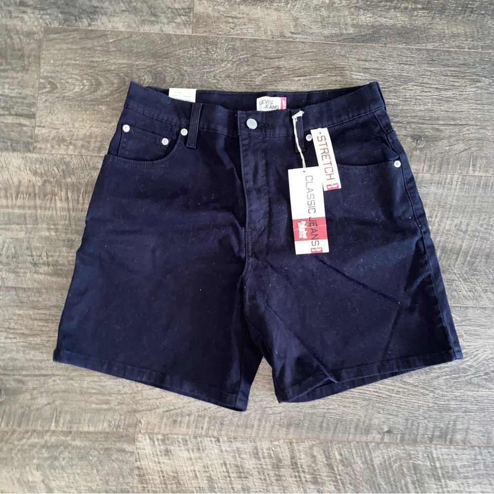 NWT Vintage Levi’s Classic Stretch Y2K Jean Shorts Misses 12 Black 90’s